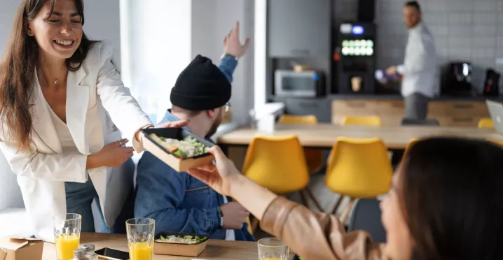 comida saludable en la oficina