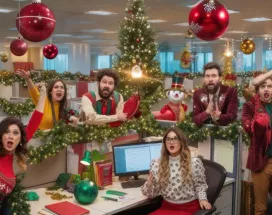 navidad en la oficina celebración