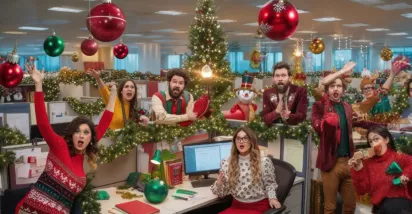navidad en la oficina celebración