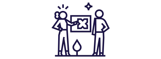 Ícono de 2 personas haciendo una reunión