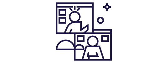 Ícono de una videoconferencia