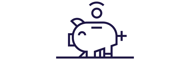 Ícono de una alcancía en forma de cerdo.